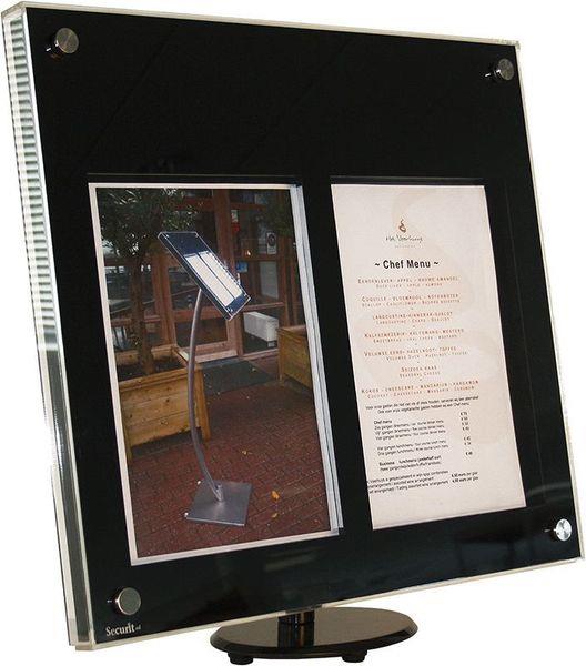 Securit Osvětlená tabule z akrylátu 2 x A4, lesklá černá