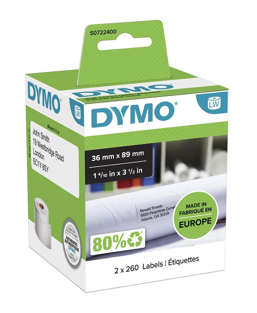 Dymo LabelWriter štítky 89 x 36mm, 2x260ks, S0722400