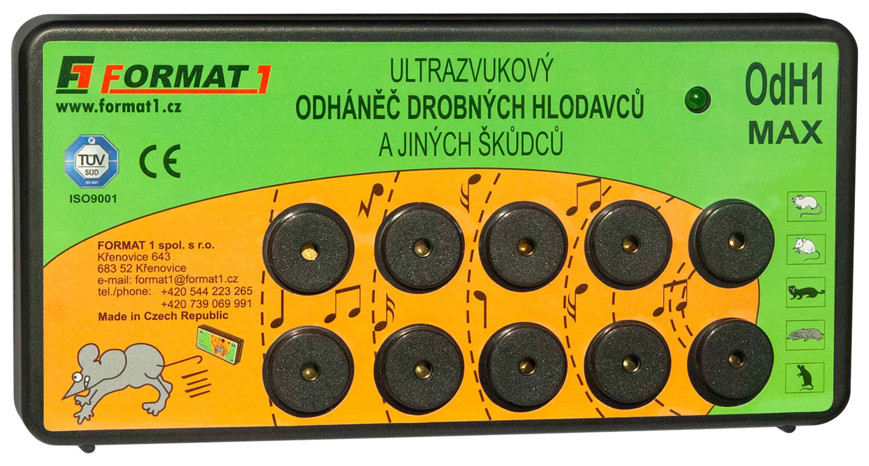 Ultrazvukový odháněč drobných hlodavců OdH1-MAX - slyšitelný  vč. adaptéru