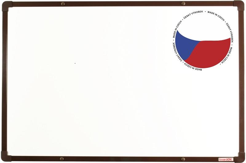 Bílá keramická tabule boardOK 90x60 - hnědá