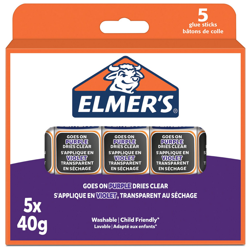 Lepící tyčinka ELMER'S mizející fialová 40g - 5ks
